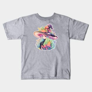 Pastel Goth Cute Mushroom Witch Kids T-Shirt